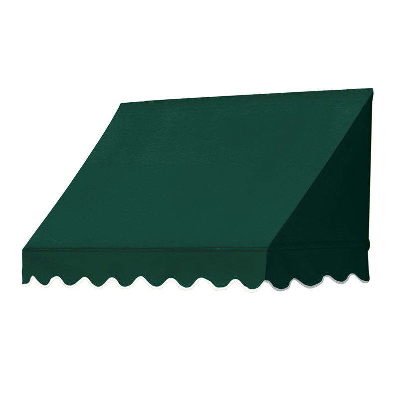 IDM Worldwide 48'' W x 21'' D Fabric Cover Retractable Door / Window Awning, Forest Green