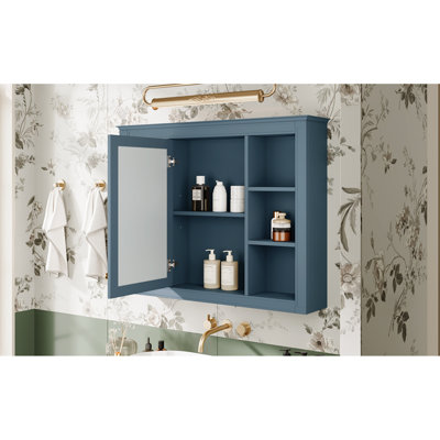 Armoire à pharmacie spacieuse avec rangement, armoire murale moderne en MDF de 35 po