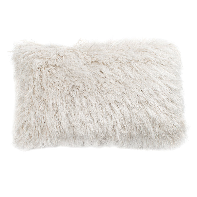  Pillow Cover and Insert, 14" H x 24" W x 2" D, Metalic Snow