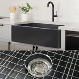 Luxury 33" L x 20" W Dual Mount Kitchen Sink with Basket Strainer