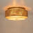 3-Light Natural Rattan Drum Flush Mount