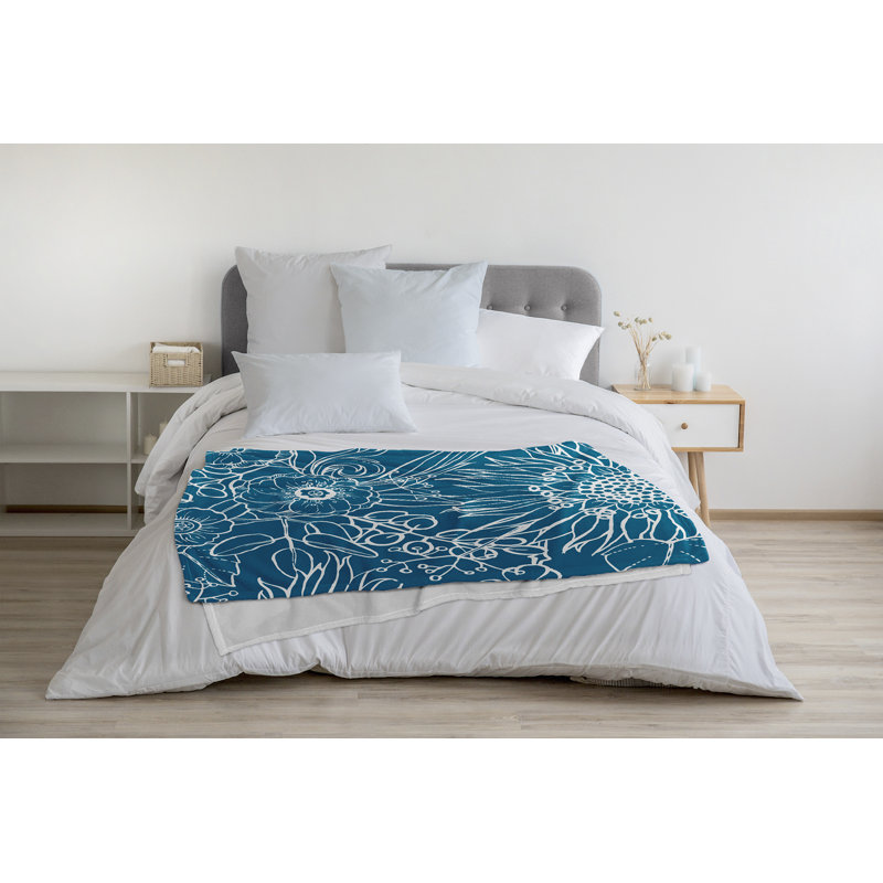 Jeté polaire cubain Flare, Bleu, L 60 po x L 80 po, 1.95