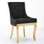 Chaises de salle à manger en chenille de style moderne avec pieds courbés plaqués or et garniture de rivet-1965217495