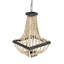 Lustre en perles de bois drapé-25736930