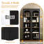 Ensemble de 2 bibliothèques autoportantes à 5 niveaux avec tablettes réglables et garde-manger moderne-849408608