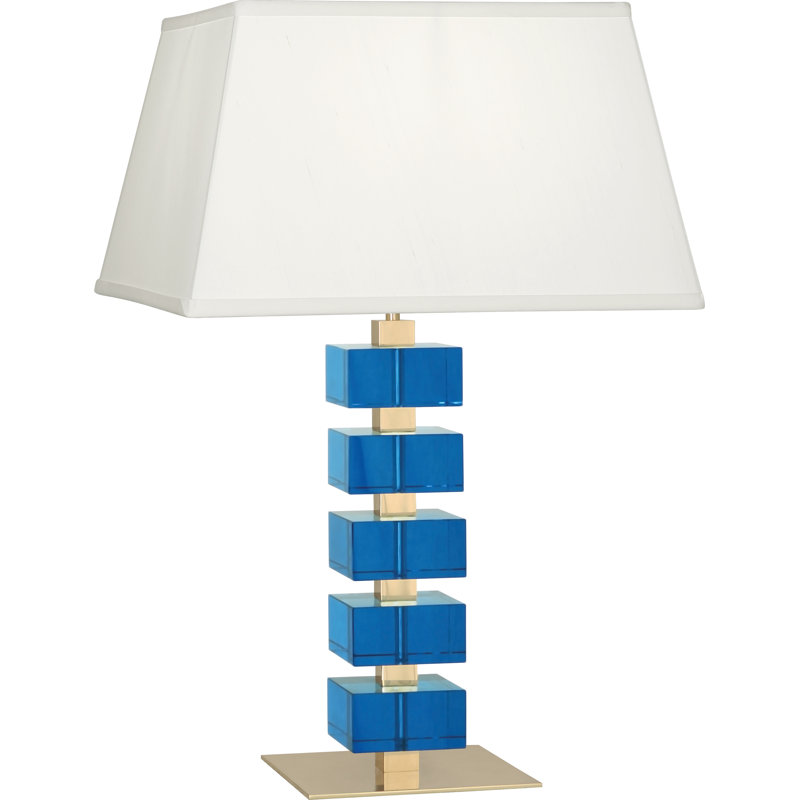 Monaco Table Lamp, Lacquered Natural Brass/Turquoise
