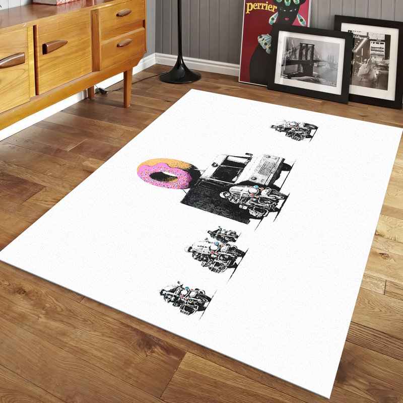 Chic Non-Woven Soft Printed Rug Featuring a Sophisticated Monochrome Geometric Design for a Contemporary Home Decor Accent Piece
