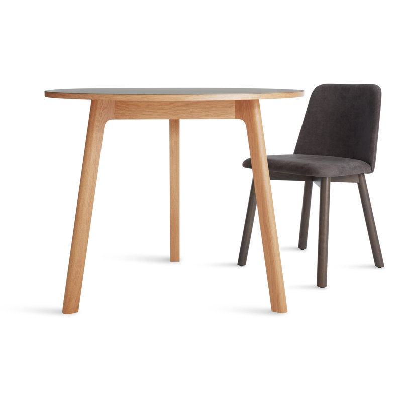 Apt Café Round Dining Table, Putty, 36" W x 36" L, White Oak