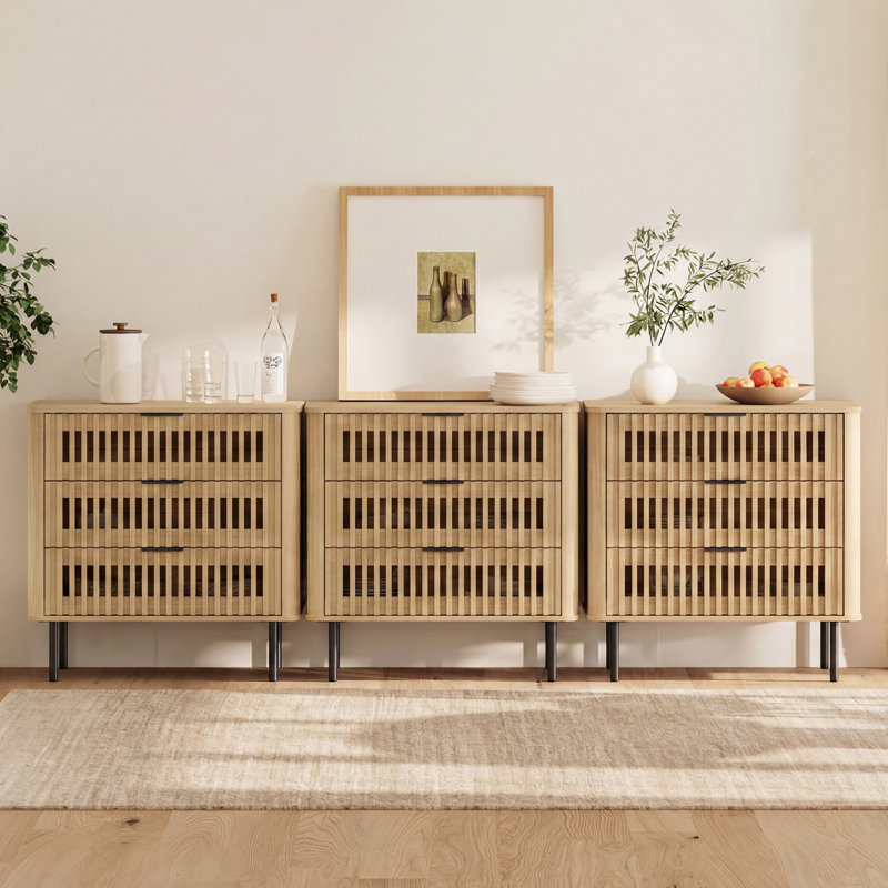 Buffet avec rangement 94,5 ", armoire de cuisine, chêne, Chêne