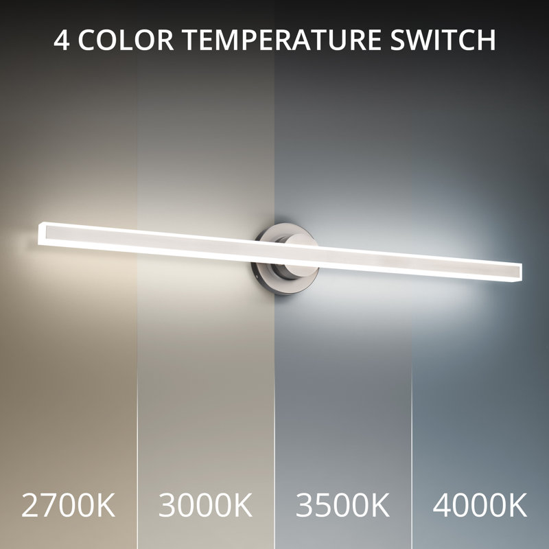 Bastone 1 - Light LED Bath Bar, Brushed Nickel, 3500K, 26'' W