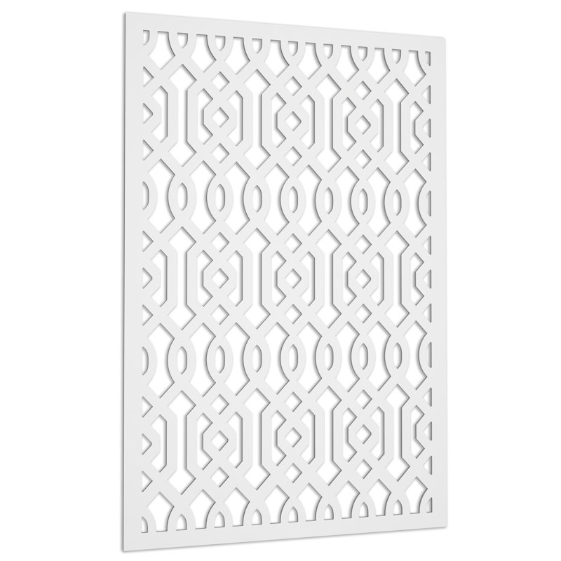 48'' x 32'' Azzaria Vinyl Privacy Screen, White