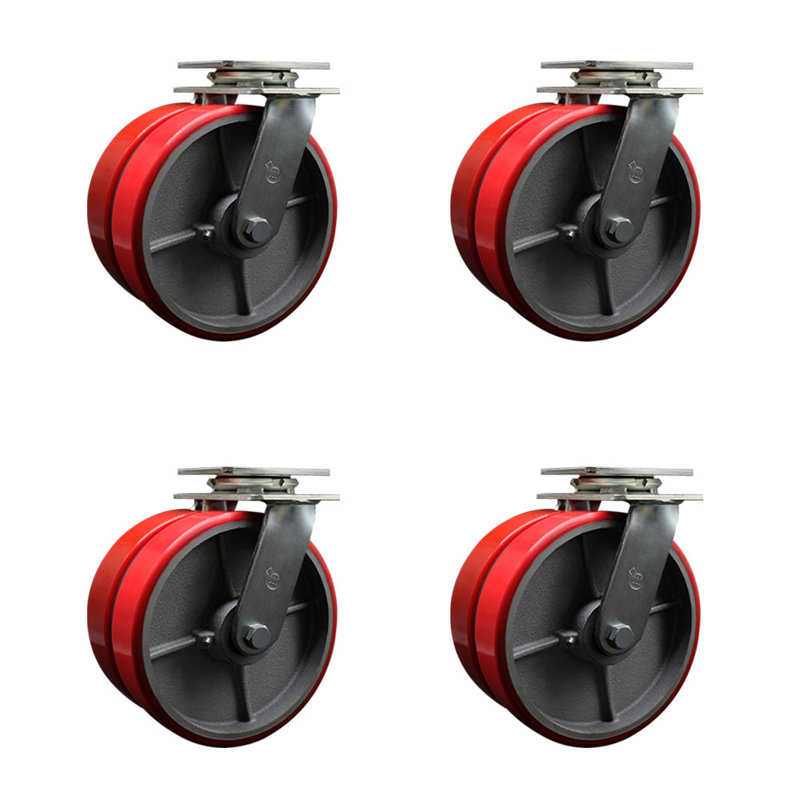 Ensemble de roulettes pivotantes 8 po
