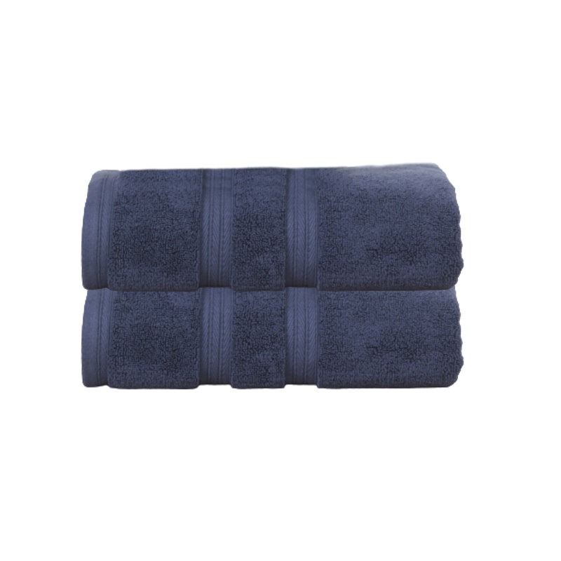 Elegance Essentials 550GSM 100% Cotton Zero Twist Super Absorbent Bath Towel (Set of 2) - 27"x54", Navy