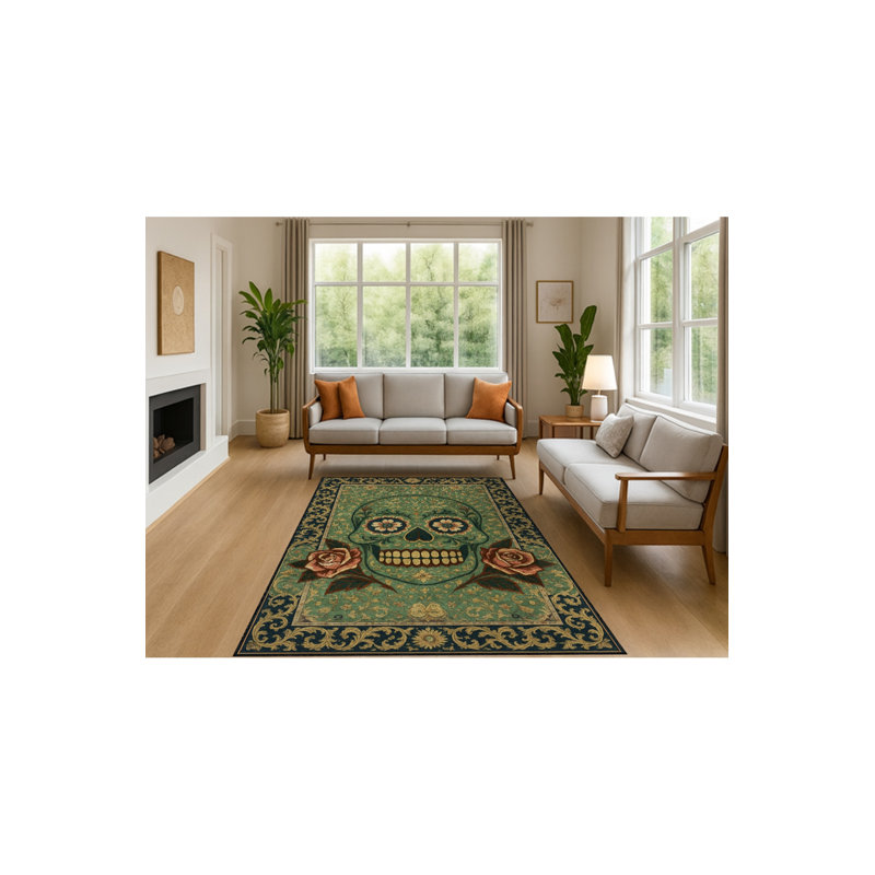 Tapis vert lavable Mosso, 2'4" x 3'11"