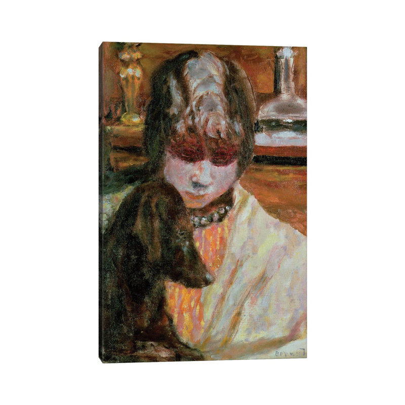 Femme avec un chien, vers 1913, H 12 po x l 8 po x P 0,75 po