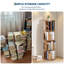 Bibliothèque rotative - Étagère de rangement en bois à 4 niveaux avec étagère de rangement à 360 degrés pour bibliothèque-1558778779