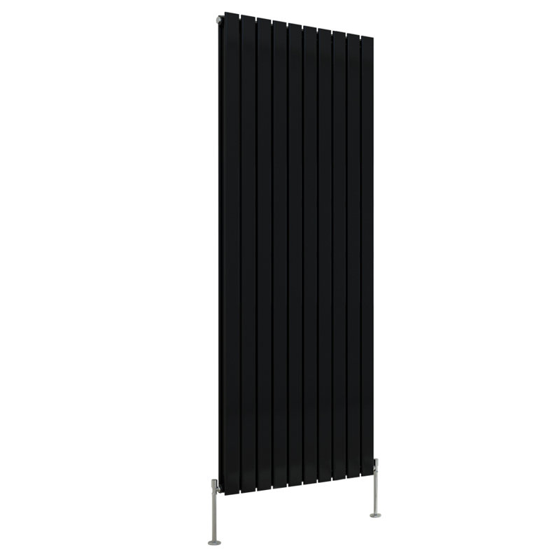 Shonna Vertical Double Flat Panel Radiator, Normal Black, 180cm H x 68cm W