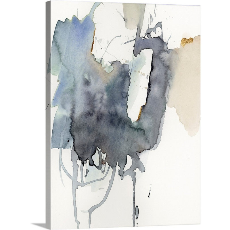 Indigo Splatter I par Victoria Barnes - reproduction d'art sur toile, Toile tendue, H 24 po x l 18 po x 1,25 po