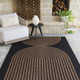 Sophia Geometric Flatweave Black/Brown Area Rug