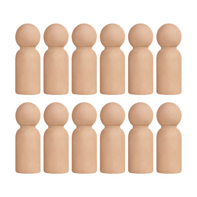 Ilot Peg Dolls Inachevé petit garçon 1-11 / 16 pouces paquet de 30 personnes en bois pour artisanat pièces d'échecs
