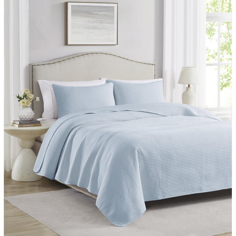 Ensemble de courtepointe en microfibre Caitlyn, Courtepointe grand + 2 couvre-oreillers standard, Ivoire