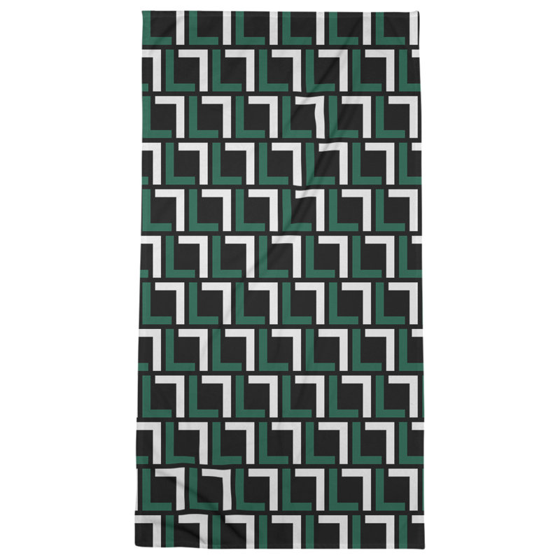 Bath Towel, Stealth Black/Gotham Green/White