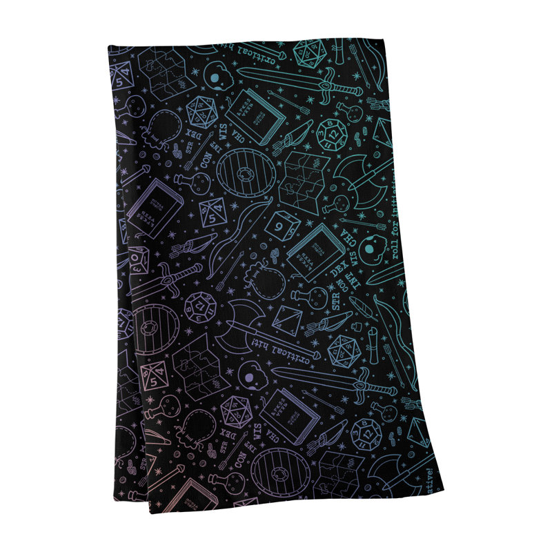 Serviette à thé à motif lines rpg Mcguigan, Polyester sergé, Noir / Vert / Rose