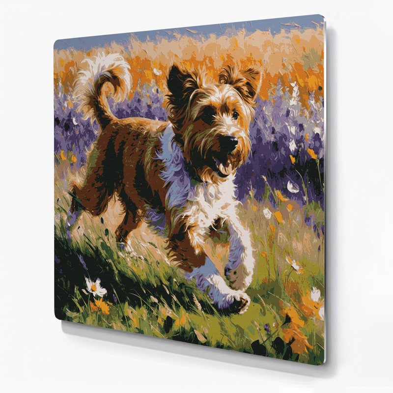 Chiens de Berger, art mural brun en métal, H 12 po x l 12 po