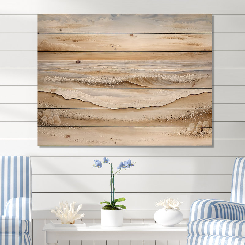 «Shifting Tides In Panama II», impression sur bois de plage brun sur bois de pin naturel, H 34 po x l 44 po x P 0,78 po