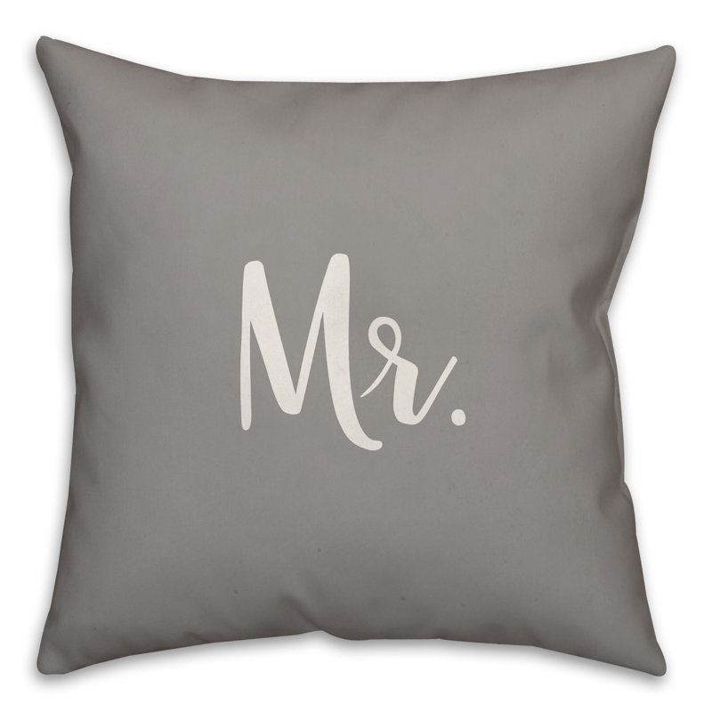  Coussin Mr, Gris, Housse de coussin et insert