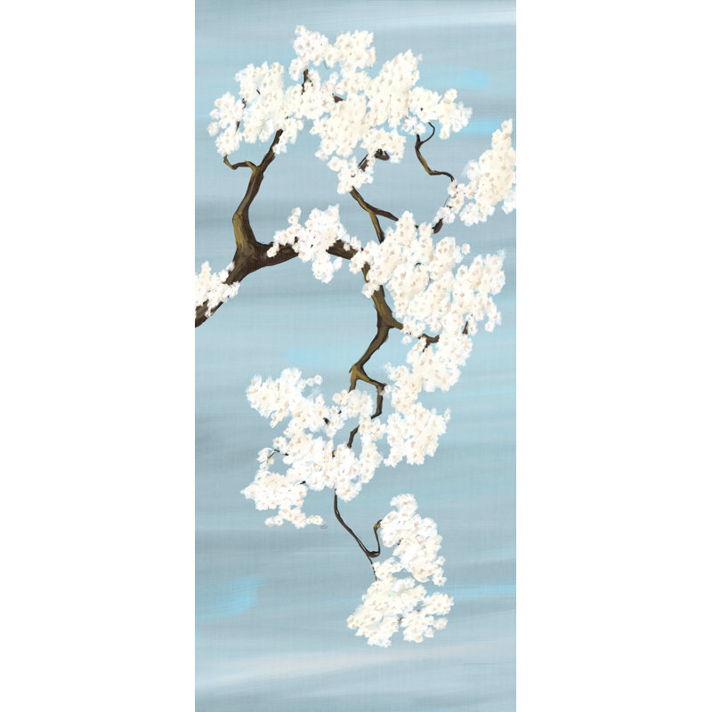 Tall Cherry Blossoms - Painting Print, 46 cm H x 30 cm W, Wrapped Canvas