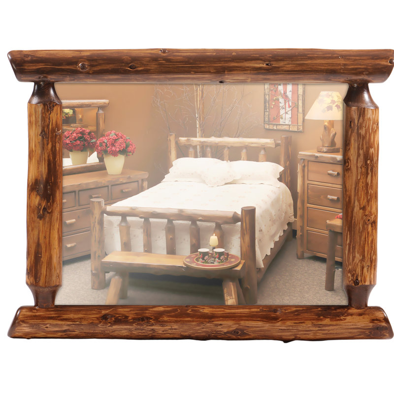 Miroir Fireside Lodge, 48 po x 36 po, Brun