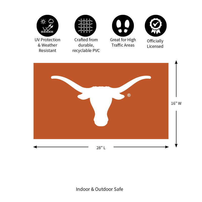 Full Color PVC Mat, 16" x 28", University of Texas