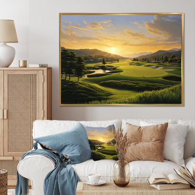 Golf Dawn On The Put I - Golf Framed Canvas Print Wall Art