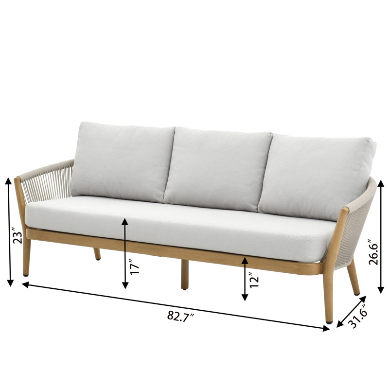Turin 5-Person Light Brown Rope Outdoor Seating Set