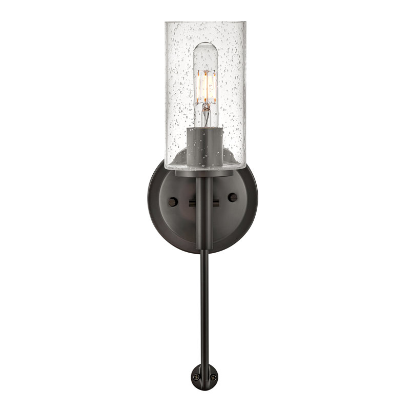 Applique murale simple avec abat-jour en verre grainé transparent Collier