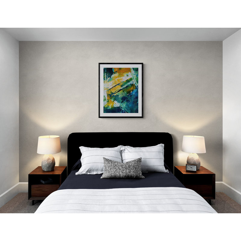 Random Brush Strokes Print by Angel Estevez, Black Framed Paper, 31.2" H x 25.2" W 