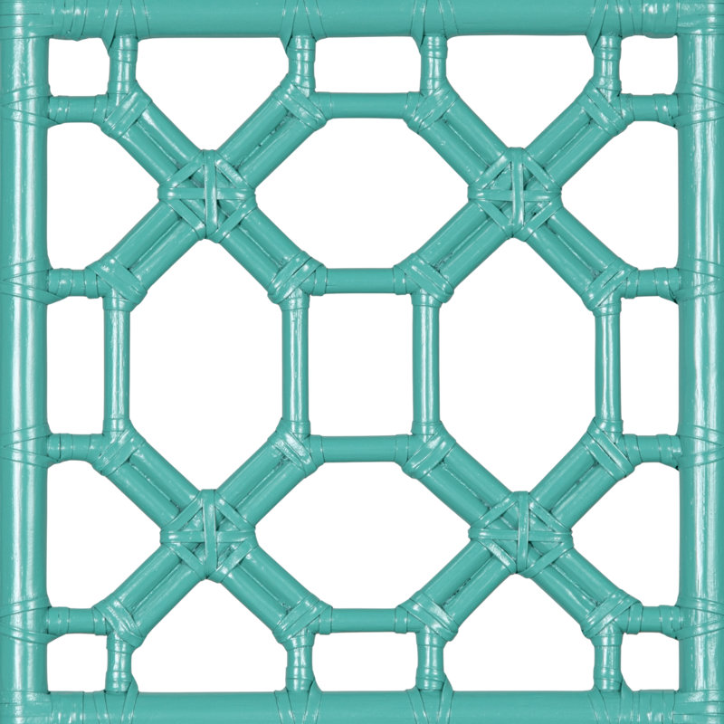 Lit standard à dossier en treillis, Simple, Turquoise