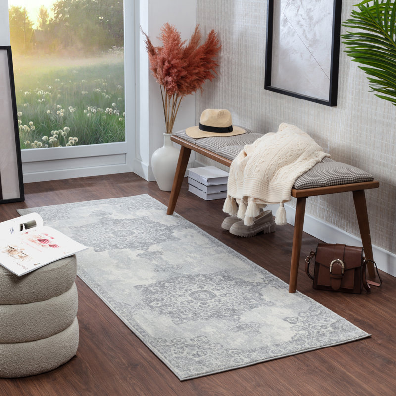 Maxence Power Loom Gray/Ivory Rug, Rectangle 80 x 150cm