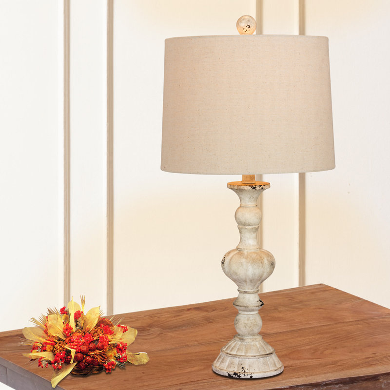 Lampe de table 27" sculpted chandelles Roxann, Gruau, Blanc