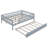 Full Size Daybed In Gray With Trundle And Robust Fence Guardrails - Provide A Stable Relaxing Sleep Reliable Sound Bedroom Efficiency-1287846516-1287846519