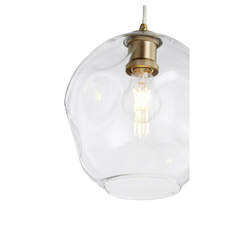 Luminaire suspendu en forme de globe à 1 lumière Giolou, Laiton vieilli