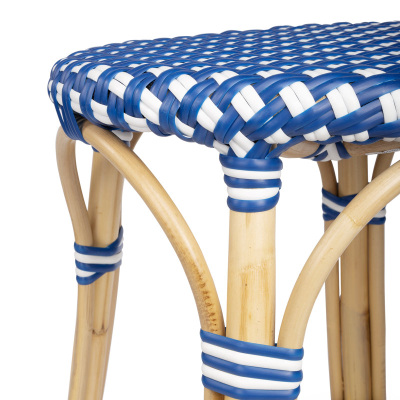 Tabouret de bar et de comptoir en rotin tissé à la main Alastair, Tabouret de comptoir (siège d'une hauteur de 24 p