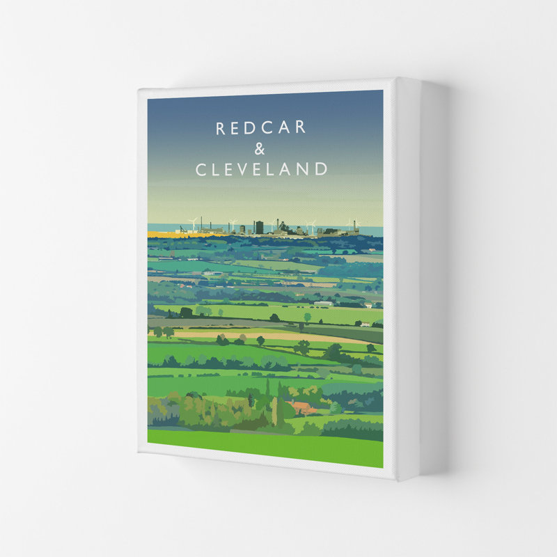 Redcar And Cleveland by Richard O'Neill - Print, 29.7cm H x 21cm W x 4cm D, Wrapped Canvas