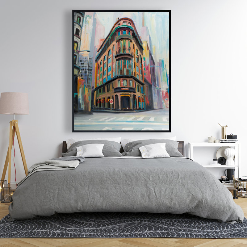 Building Architecture in New York - Brown Framed Canvas Decor