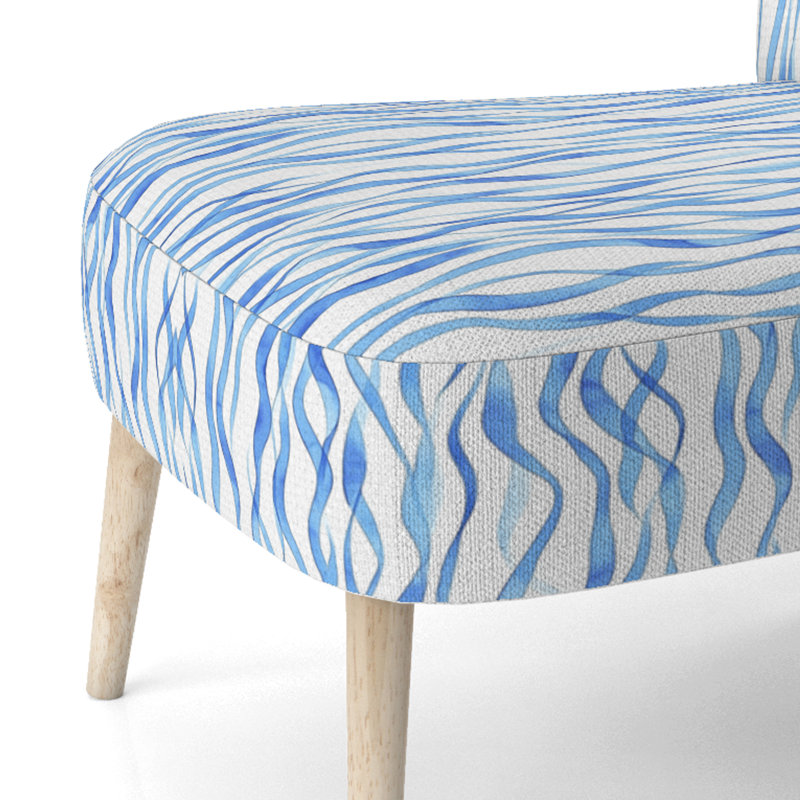 Chaise d'appoint abstraite - rayures bleues, Chaise d'appoint sans accoudoirs