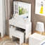 Petit meuble-lavabo avec tiroir à gauche et tabouret rembourré, petite commode pratique-694176286