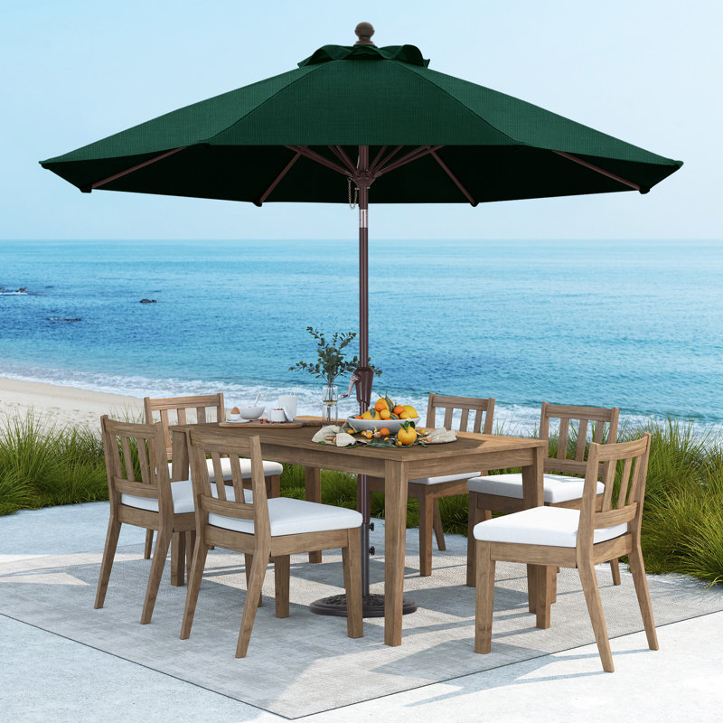 Parasol de patio en oléfine 9 pi 9 pi, Vert foncé