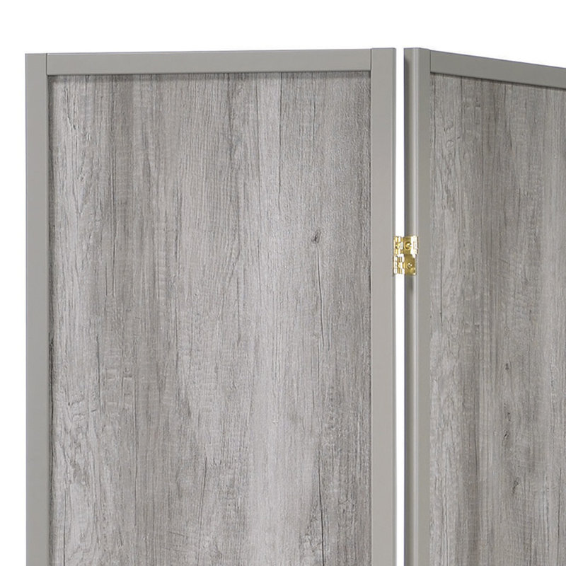 Abilene 69.5'' W x 70.25'' H 4 - Panel Folding Room Divider, Grey Driftwood