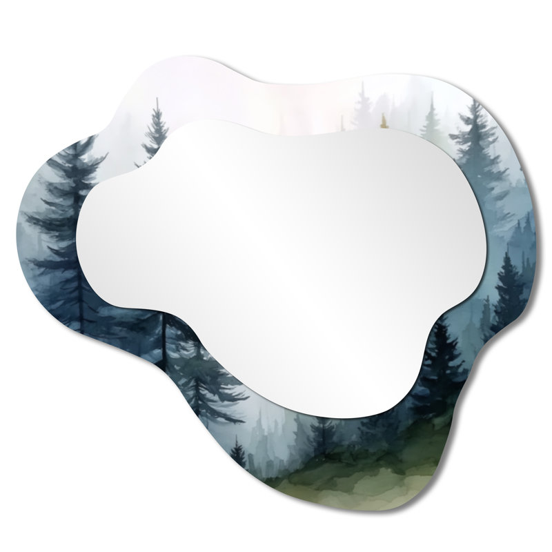 Miroir mural rustique asymétrique - Morning Fog, 25" x 28"